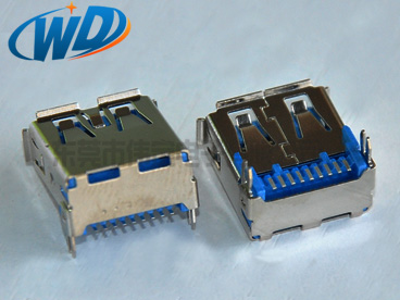 短體貼片USB 3.0連接器AF  SMT插頭A型母座魚(yú)叉腳長(zhǎng)14.50mm
