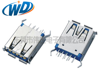 東莞工廠直銷(xiāo) USB 3.0 插口AF 180度 卷邊 H=14.50mm
