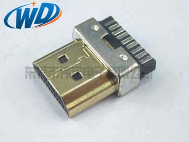 HDMI 高清公頭外殼鍍金接頭