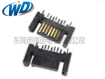180度雙臂7PIN SATA連接器公頭端子 立式硬盤(pán)接頭 焊線型