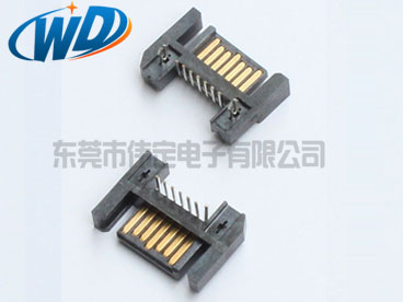雙臂7PIN SATA連接器 帶魚(yú)叉 插件DIP接頭公座